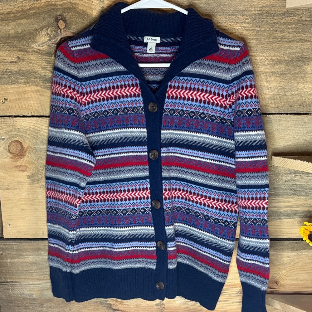 L.L. Bean Patterned Cardigan
